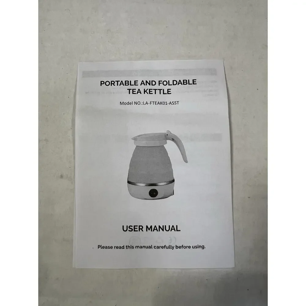 Life Authentics Foldable Electric Kettle Portable 555mL Black Silicone Travel